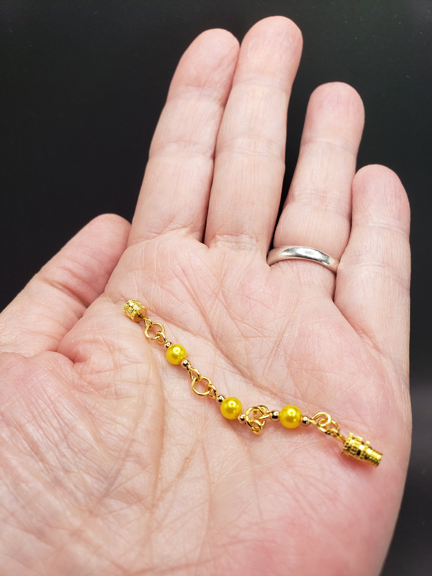 BellaRose1 and BellaRose2 Lemon Yellow "Pearl" Beads 2 3/8" Necklace Extender