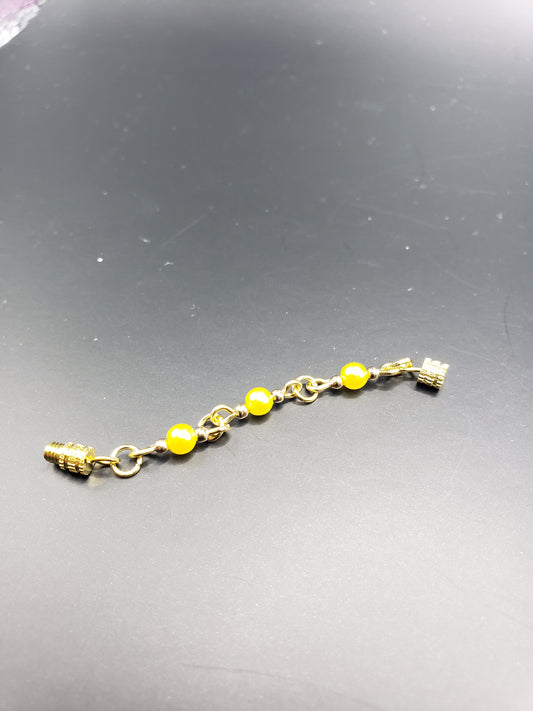 Belle 1 and 2 Lemon Yellow "Pearl" Beads 2 3/8" Necklace Extender