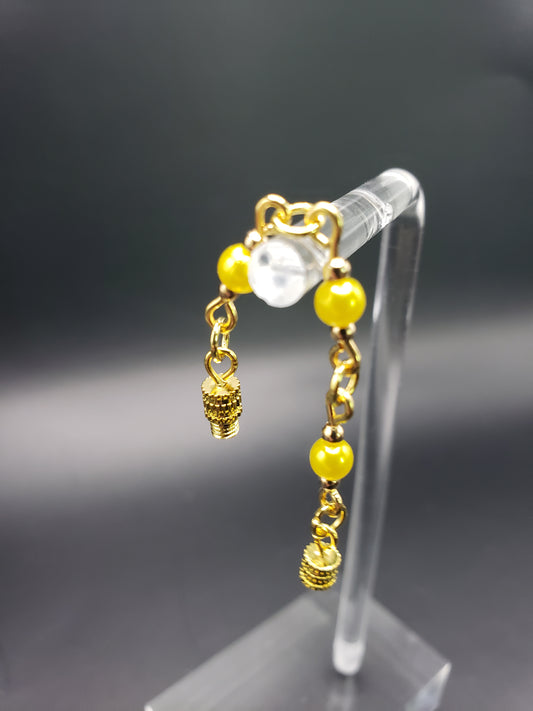 Belle 1 and 2 Lemon Yellow "Pearl" Beads 2 3/8" Necklace Extender