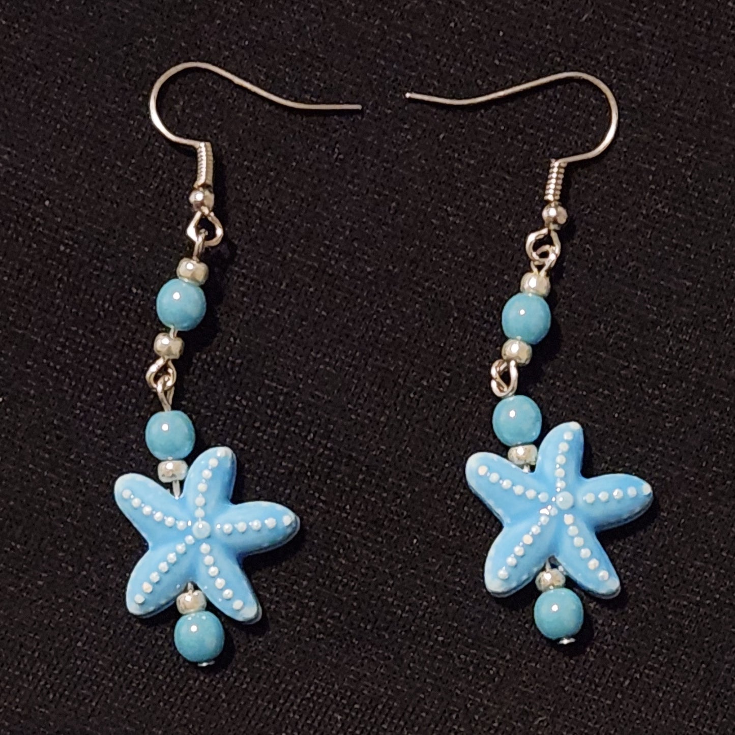 Baby Blue Starfish Drop Earrings