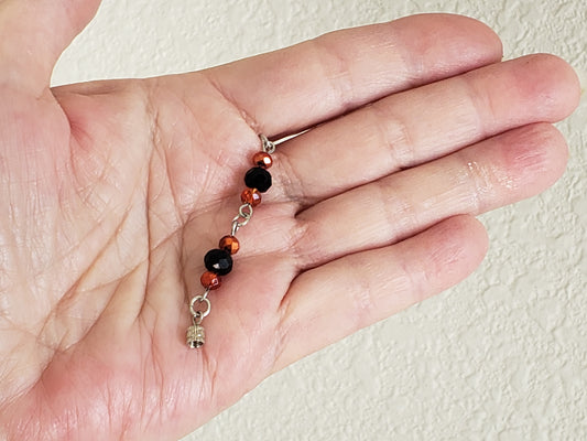 GirlOnFireA Silver Colored Metal w/ Black and AB Fire Beads 2" Necklace Extender A