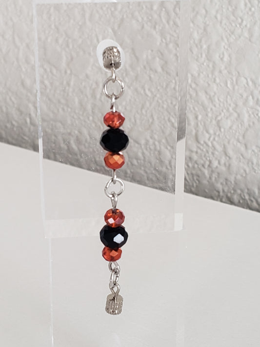 GirlOnFireA Silver Colored Metal w/ Black and AB Fire Beads 2" Necklace Extender A